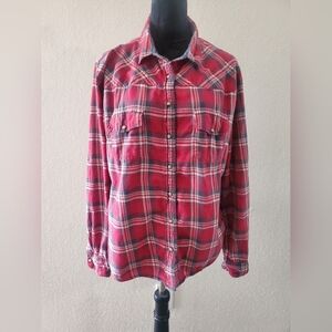JACHS Girlfriend Bea Long Sleeve Plaid Flannel Shirt Women’s Medium